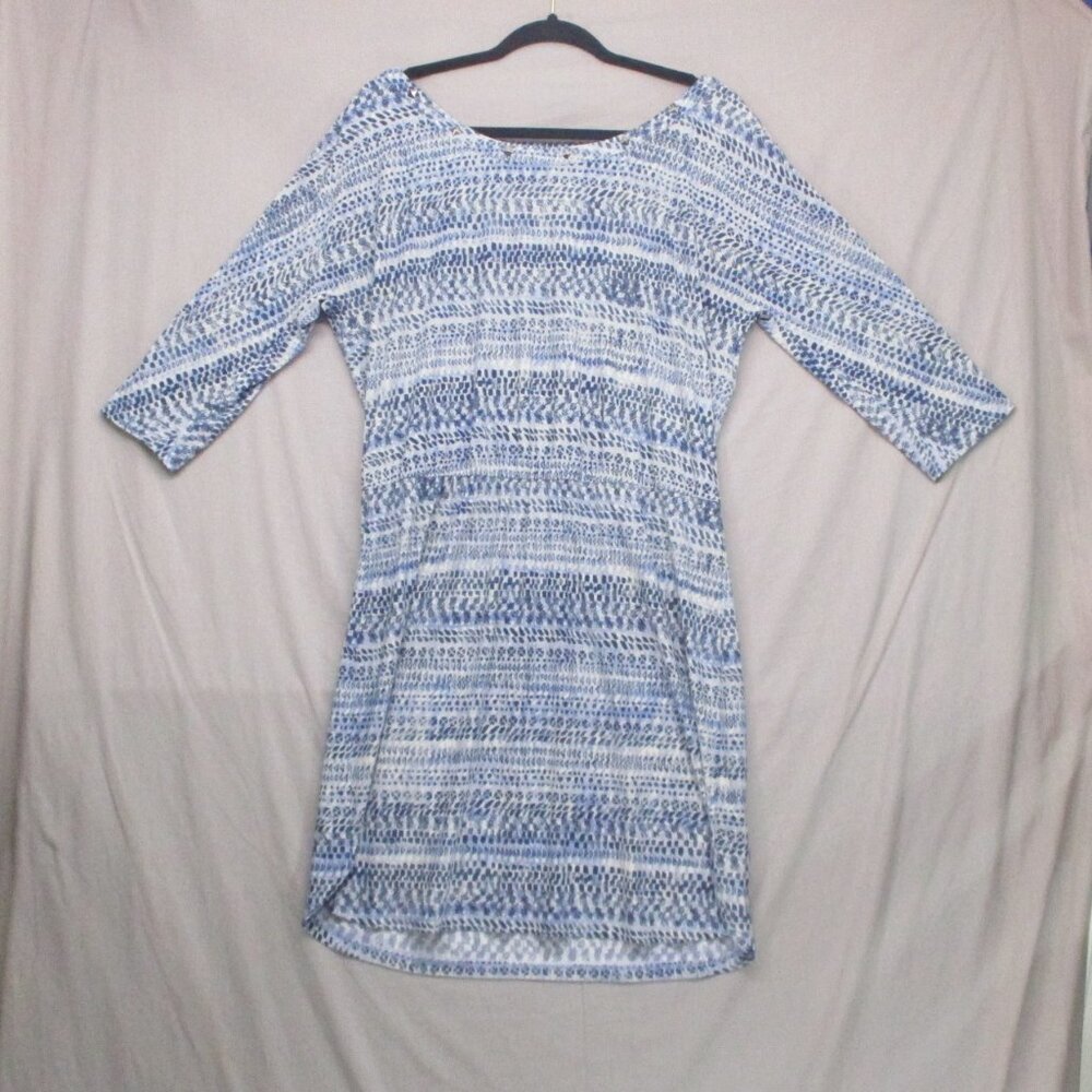 GUESS Midi Quarter Sleeve Dress Blue Women‎ Size | 14